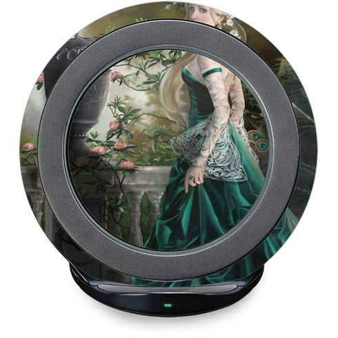 Woman with Peacocks by Nene Thomas Fast Charge Wireless Charging Stand Skin